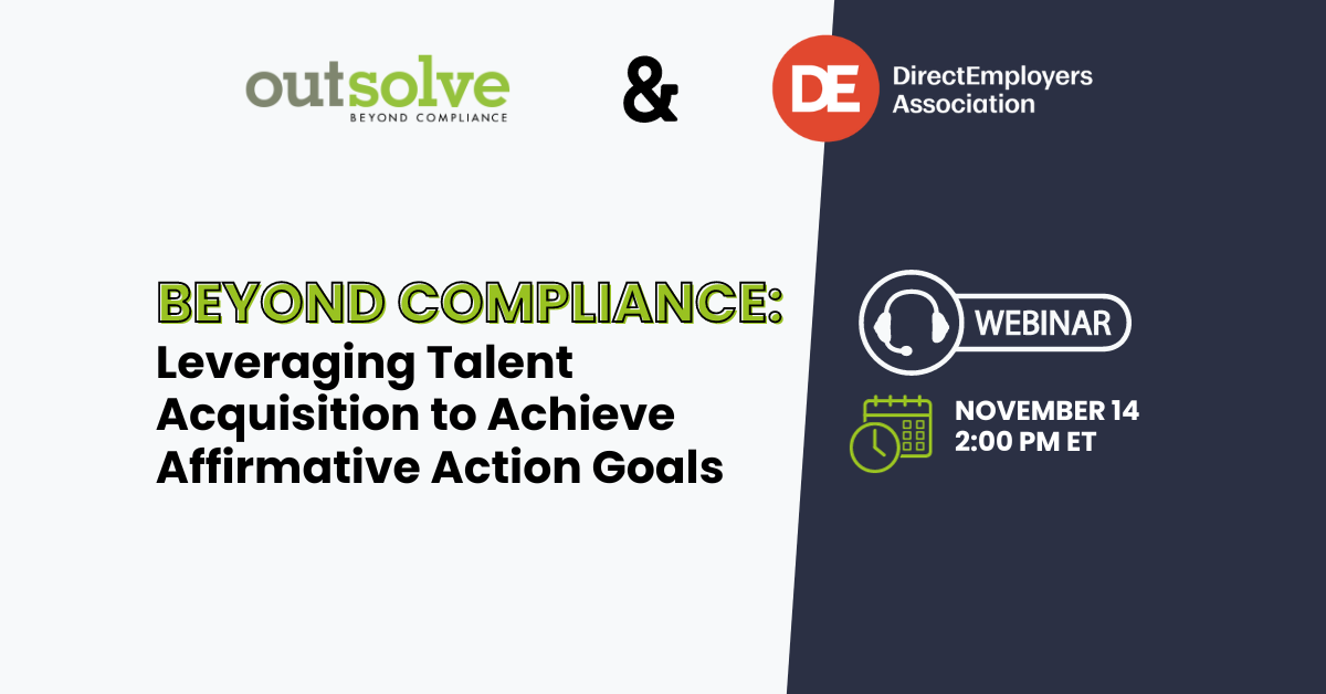 Leveraging Talent Acquisition to Achieve Affirmative Action Goals webinar November 14