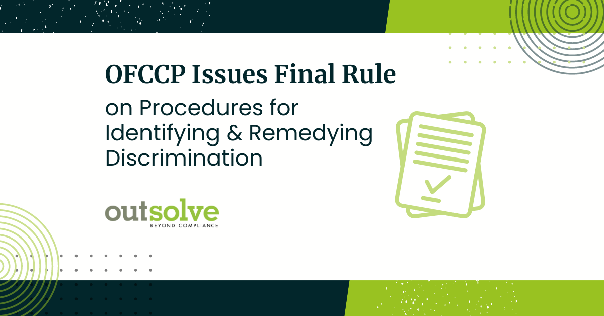 OFCCP issues final rule identifying and remedying discrimination