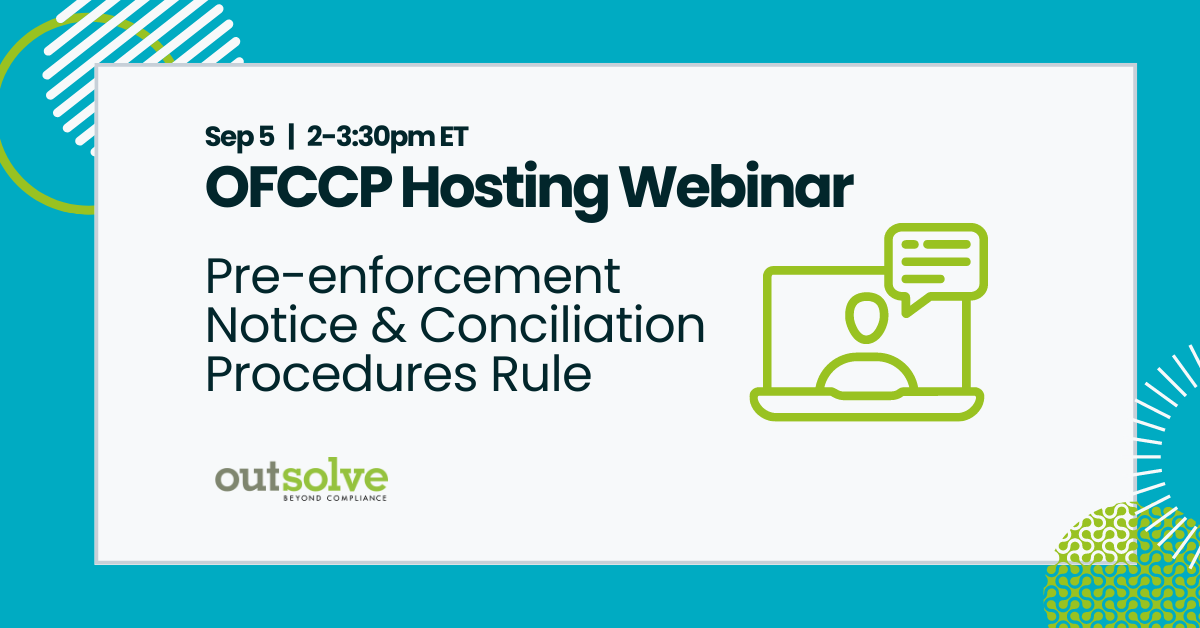 The OFCCP is hosting a briefing on the Pre-enforcement Notice and Conciliation Procedures Rule