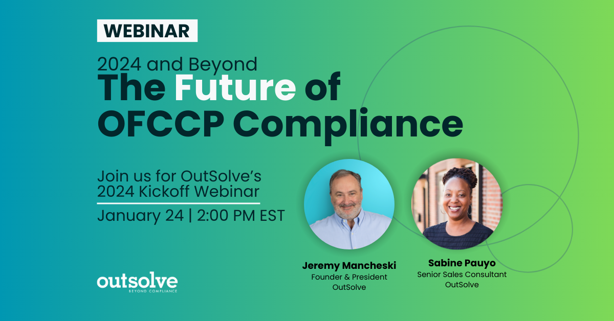 OutSolve Webinar on January 24 The Future of OFCCP Compliance