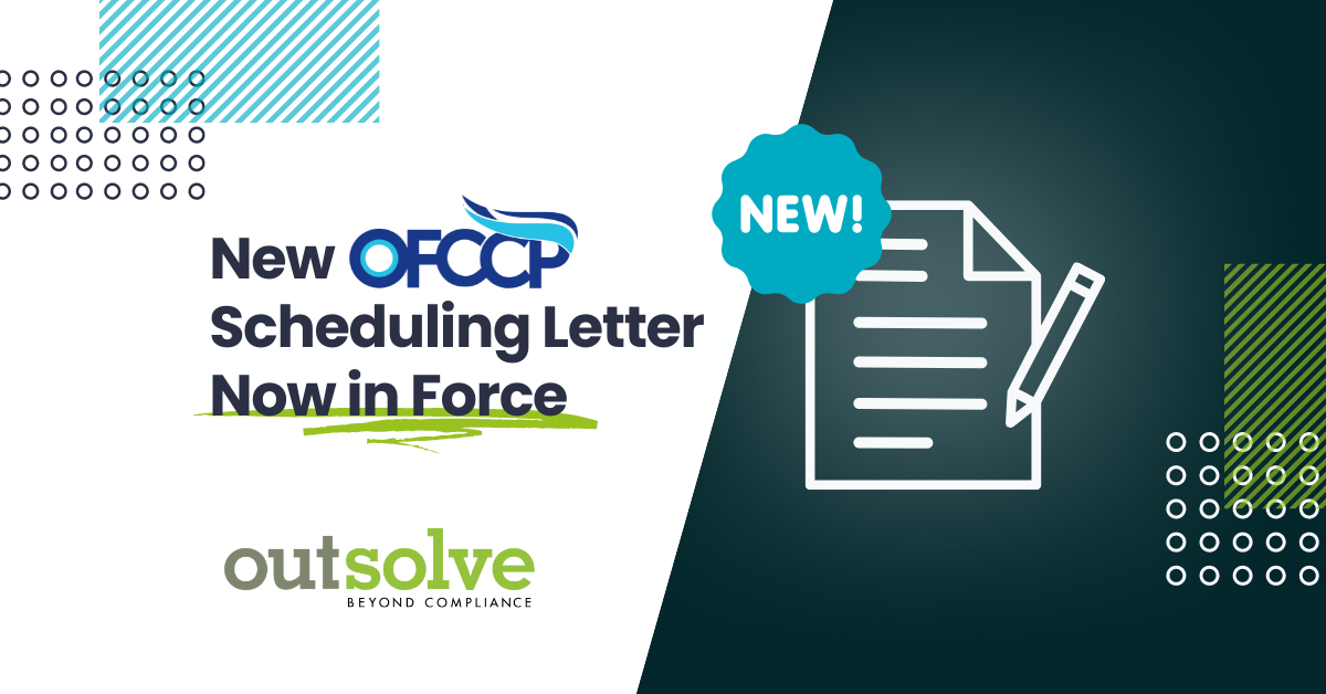 New OFCCP Scheduling Letter Now in Force